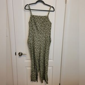 Old Navy Green Floral Jumpsuit